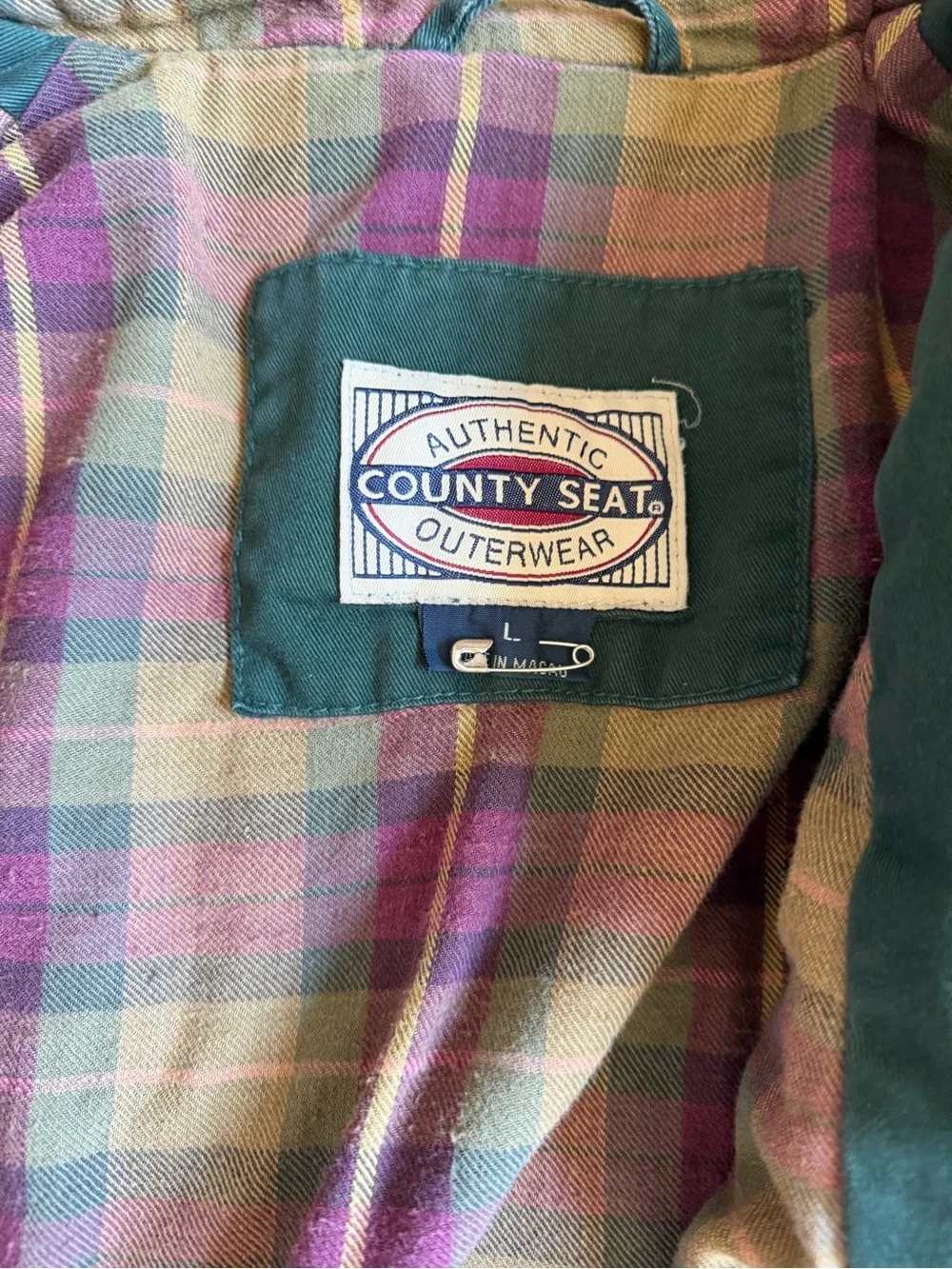 Vintage County Seat Outerwear Chore barn jacket Blanket flannel Lining large L